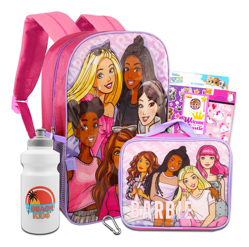 Mochila Y Lonchera Barbie Para Ninos (pack X 6)