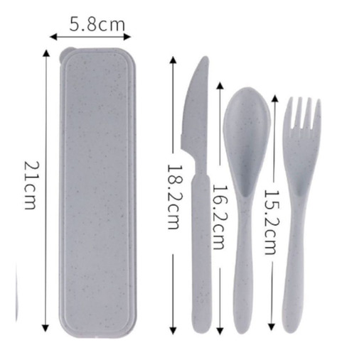 Pack 4 Caja Cubiertos Ecológicos Portátil Hogar Camping 4pcs