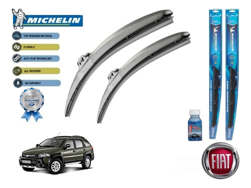 Par Plumas Limpiabrisas Fiat Palio Adventure 2008 Michelin