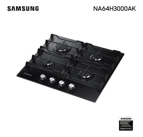 Anafe A Gas Samsung 4 Hornallas Vidrio Templado Negro Color Black