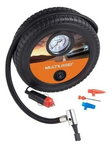 Compressor De Ar Roda 12v Vazão 15l Min 150psi 3 Bicos Adapt