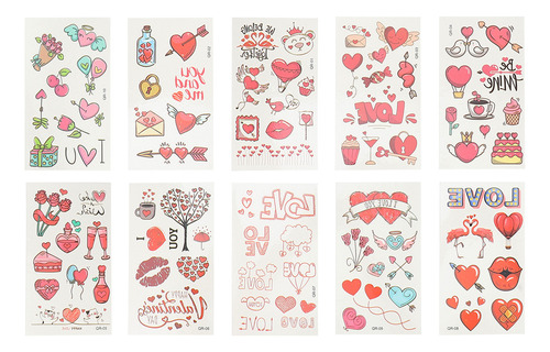 Calcomanía De Amor Para El Día De San Valentín Con Dibujos A