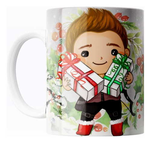 Taza De Cerámica Hawkeye Navidad Avengers Marvel 325ml