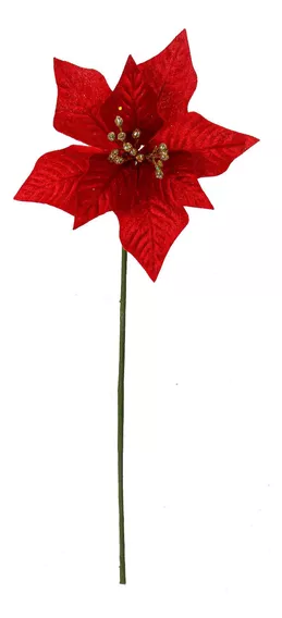 Vara Flor Nochebuena Fina 52cm Rojo Mylin