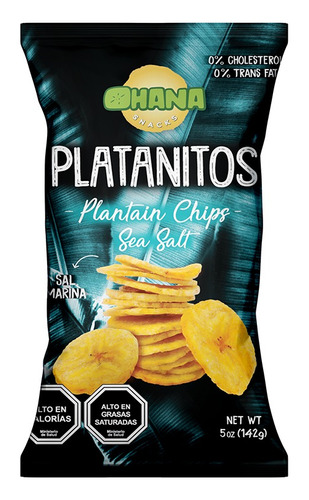 Platanitos Ohana Snacks En Rodajas Saladas 142g 16unidades