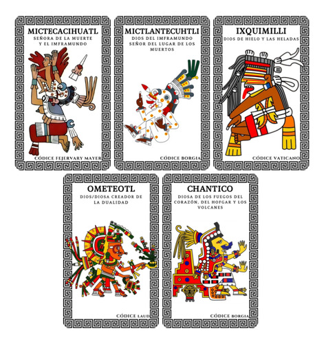 Pack 5 Separadores Magnéticos De Libros Dioses Prehispánicos Multicolor Dioses 03