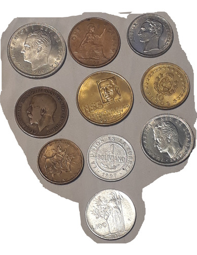 Monedas Del Mundo Grandes Lote Son 10 Son Todas Diferentes 