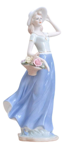 Mujer Porcelana Escultura, Mxmdn-002, 2pzas, 13x29x13cm, Fre