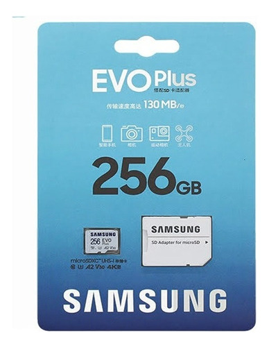 Samsung Micro Sd 256 Gb Evoplus Uhs-i U3 100 Mb/s 4k