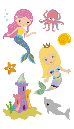 Imagen 10 de 10 de Tatuajes Temporales Tattoo Sirena X10 Planchas Souvenir