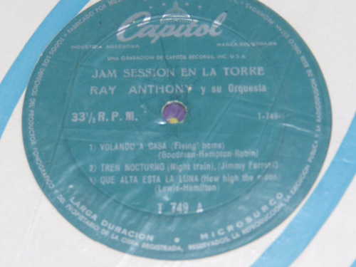 Vinilo 1249 - Jam Session En La Torre - Ray Anthony Y Orq