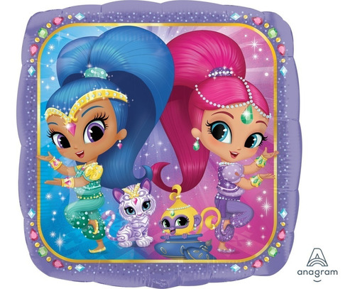 A Pedido! Globo Shimmer And Shine Arcoiris Zaramino