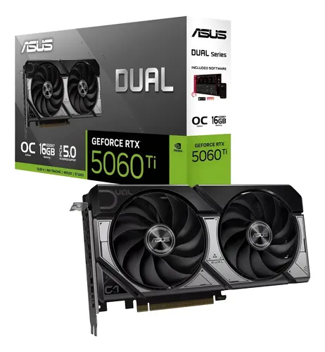 Placa De Vídeo Asus Rtx 5060 Ti Oc Dual , 16gb, Gddr7