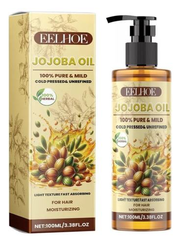 Fb Aceite De Jojoba Para Cabello, Orgánico Prensado En Frío