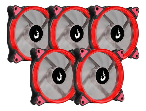 Kit 5 Cooler Fan Rise Mode Galaxy Led Branco Vermelho