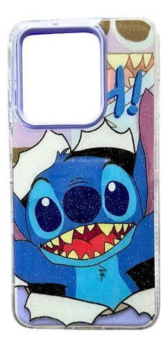 Funda Motorola Edge 50 Neo - Stitch Lilo & Stitch Azul Floreado