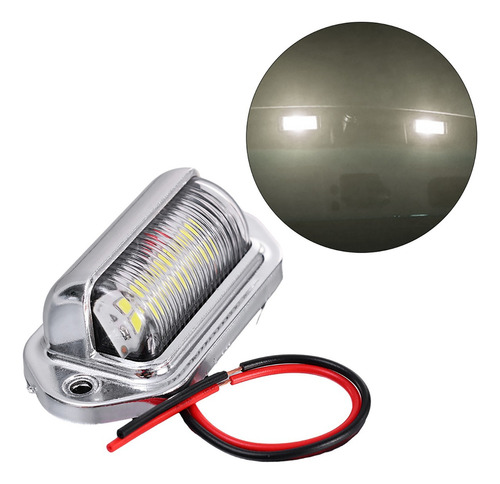 Lámpara Trasera Led Blanca Impermeable Para Matrícula, 2 Uni