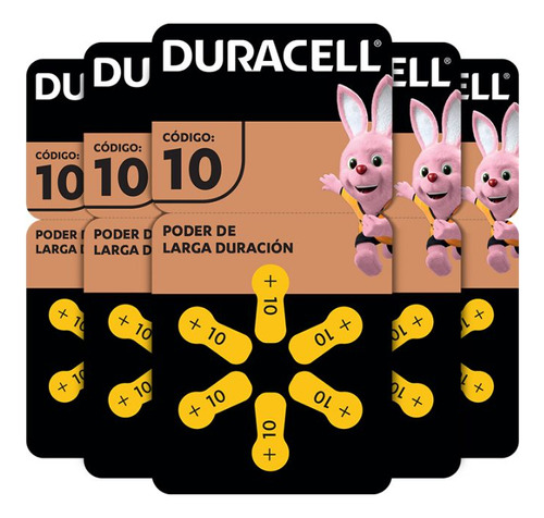 Pack 60 Pilas Duracell Audífono Tamaño 10