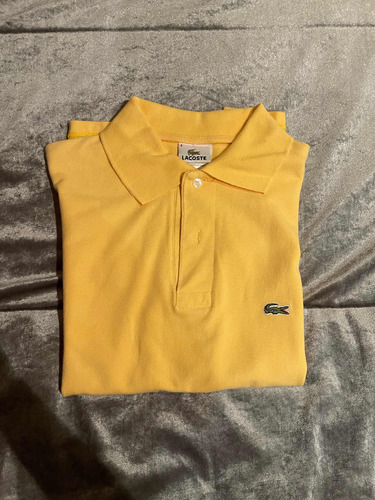 Polera Lacoste Manga Corta Color Amarillo Talla S