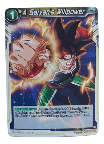 A Saiyans Willpower Carta Dragon Ball 