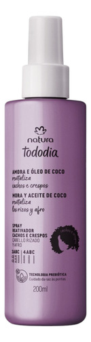 Spray Reactivador Rizos Y Afro Mora Y Aceite De Coco Tododia