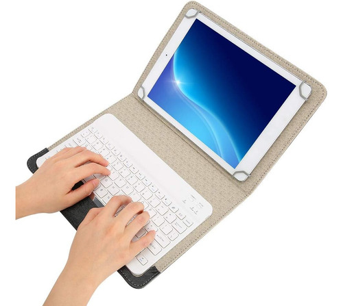 Funda Y Teclado Bluetooth Para Tableta, Cubierta Protecto...