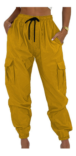 Pantalones Cargo Plegables J De Color Liso Para Mujer