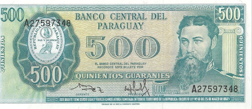 Billete 500 Guaraníes Paraguay 1952 Sin Circular 