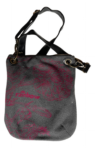 Cartera Desigual , Bandolera Forrada Con Bolsillos Gris Floreado Níquel Negro (Usado)