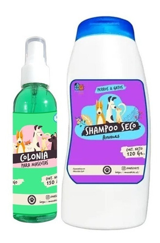 Kit Para Perros Shampoo Seco Fruitilicious + Colonia Mango