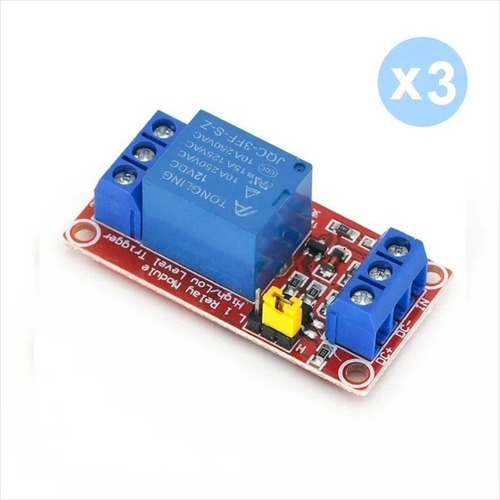 Pack 3 Modulo Relay 12v 1 Canal Trigger Alto Y Bajo, Arduino