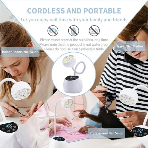 Lámpara De Uñas Led U, 36 W, Mini Lámpara De Uñas Inalámbric