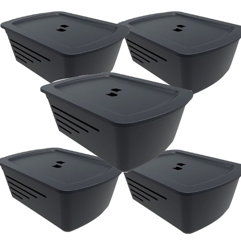 Caja Organizadora Organizador Con Tapa 15 Lts Set X 5