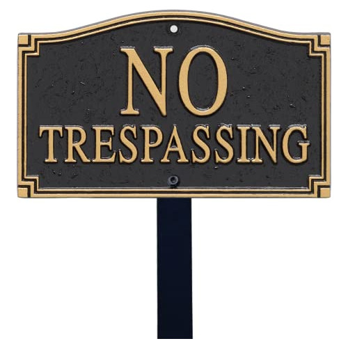 Placa De Declaración  No Trespassing  De Gardenboss De...