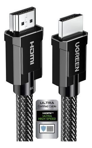 Cable Hdmi 2.1 Ugreen, Certificate, Hto 8k 60hz, 4.88 Mt