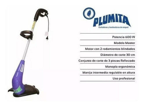 Imagen 4 de 7 de Bordeadora Eléctrica Plumita Master 216 600w