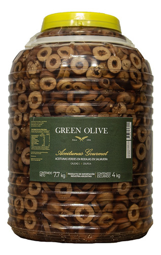 Aceitunas Negras Nat. En Rodajas Green Olive X 4 Kg. Balde