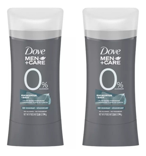 Desodorante Dove 0% Aluminio Hombre Paquete 2