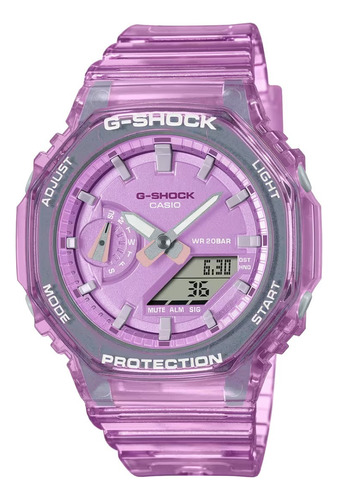 Relógio Casio G-shock Gma-s2100sk-4adr *skeleton Metálico Cor da correia Rosa Cor do bisel Rosa Cor do fundo Rosa