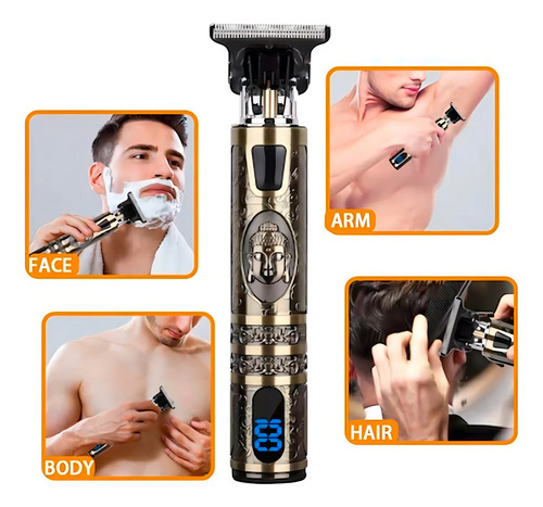 Máquina De Cortar Cabelo Barbeiro Profissional Dragão Elétri Cor Dourado-escuro