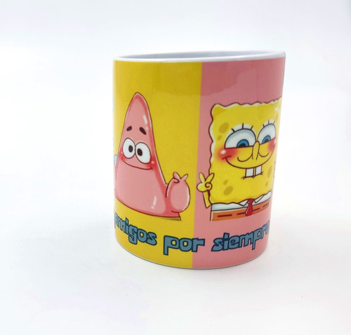 Mug Taza Pocillo Porcelana Bob Esponja Amigos Amistad