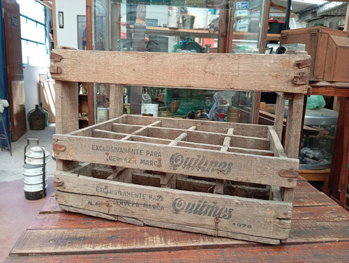 Antiguo Cajon Cerveceria Quilmes De Madera Año 1979 Ref. 699 (Usado)