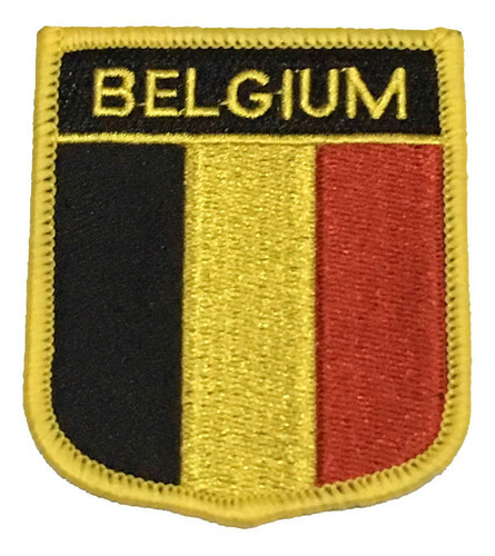 Patche Aplique Bordado Escudo Da Bandeira Da Bélgica 6x7 Cm