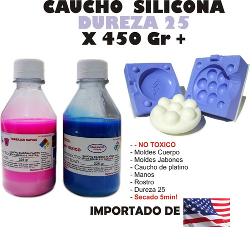 Caucho Silicona Liquido Moldes Body 25 Manos Cuerpo X 450gr 