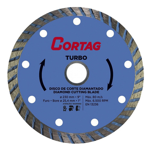 Disco De Corte Diamantado Turbo 230 Mm - 61616 - Cortag