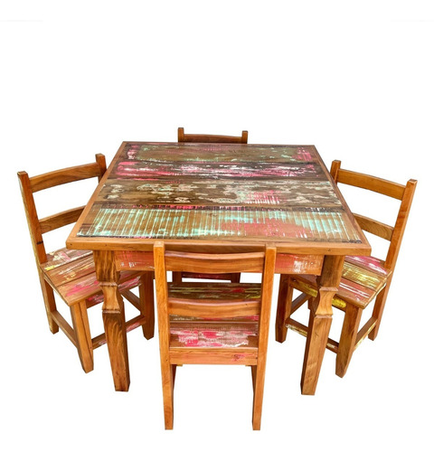 Conjunto Mesa Com 4 Cadeiras Para Criança Infantil Madeira