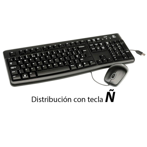Logitech Mk120 Combo Teclado Y Mouse Usb Plug And Play Ñ