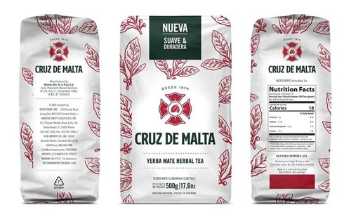 Imagen 4 de 6 de Yerba Mate Cruz De Malta Hojas Mas Grande Mejor La Original