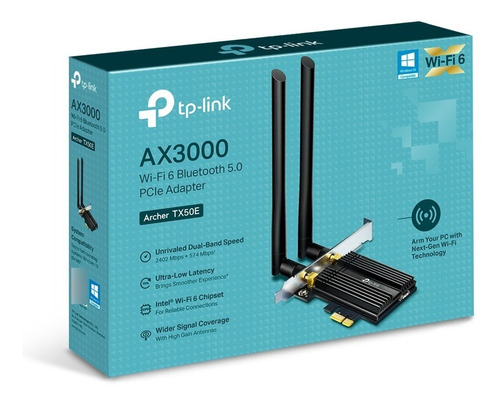 Adaptador Pcie Ax3000 Wi-fi 6 Bluetooth 5.2 Archer Tx50e 