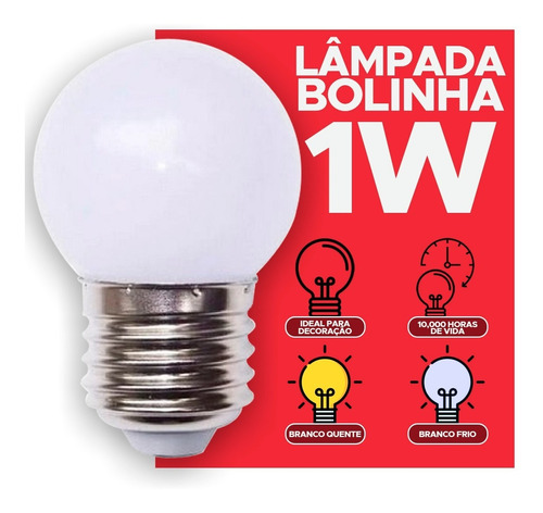 20 Lampada Bolinha Led 1w Branco Quente Camarim Penteadeira Cor da luz Branco-quente 220V